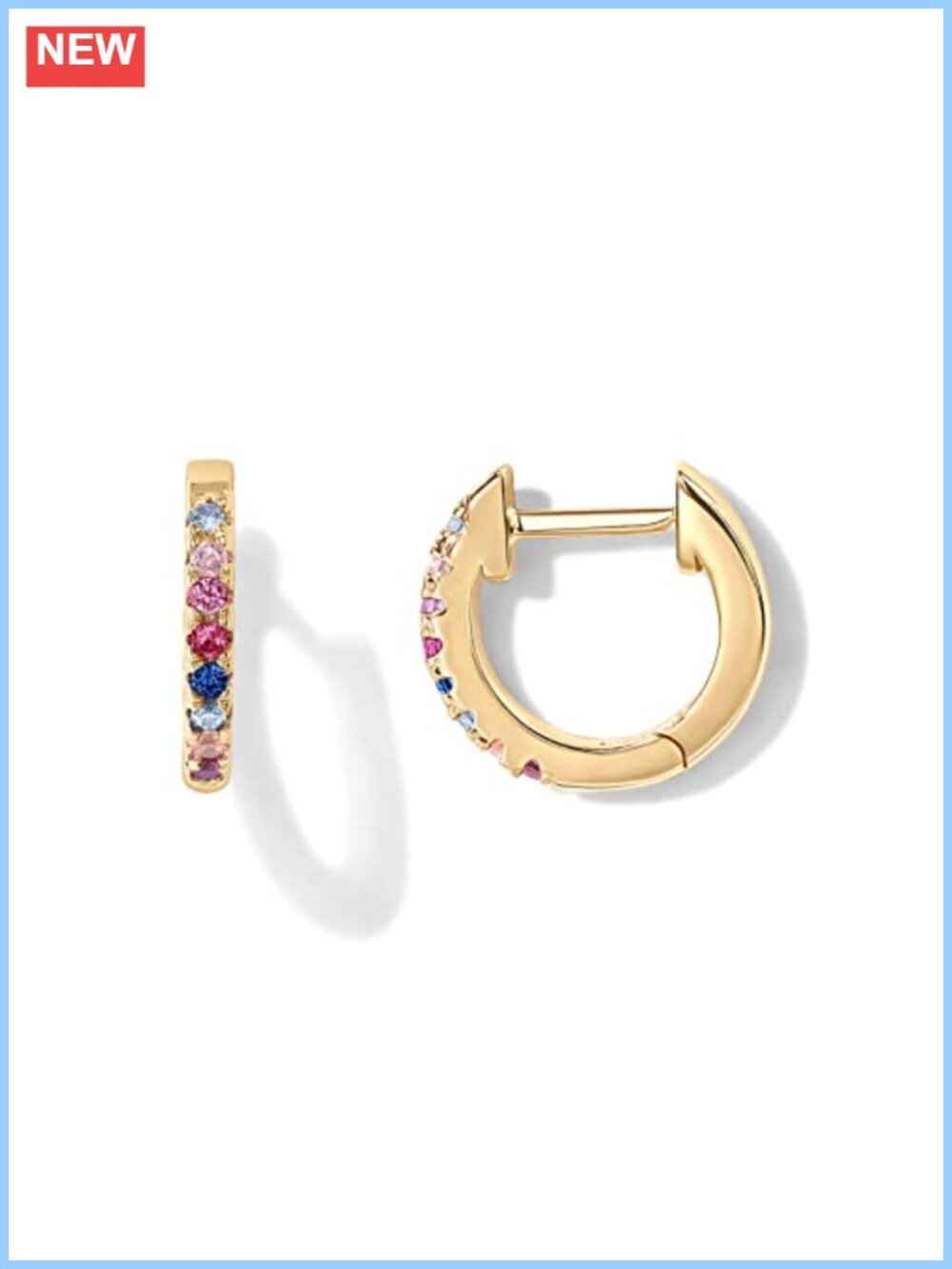 14K Gold Plated 925 Sterling Silver Post Huggie Earrings for Women